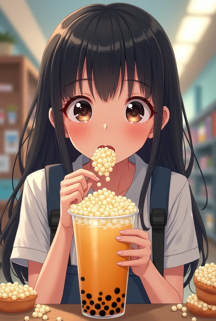High school girl addicted to tapioca