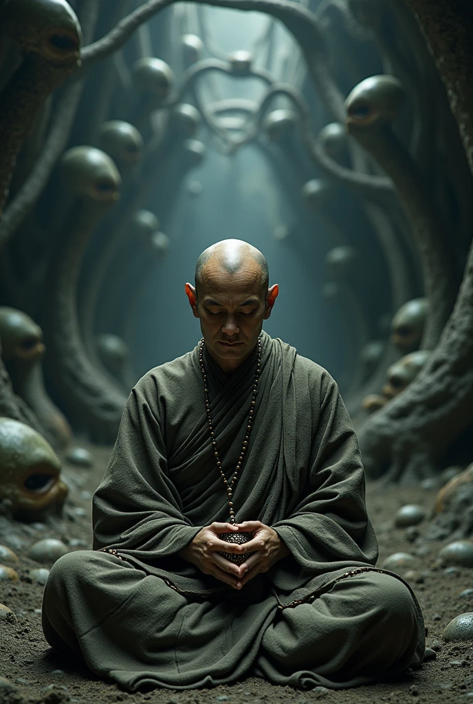 buddha, a monk holding a japamala , highly detailed dark art, phone wallpaper, phone wallpaper hd, giger style, mobile wallpaper, h r giger style, Dark art style, armor giger style, amazing wallpaper, 3d tattoo design, hd phone wallpaper, phone background, giger style, por Lambert Doomer