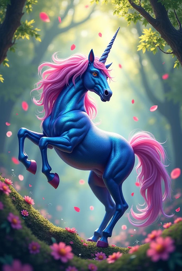A unicorn with many colors