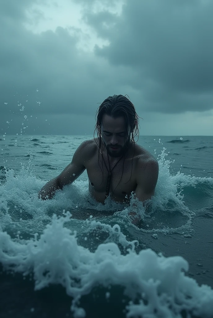 Cold Scary Drowning in sea