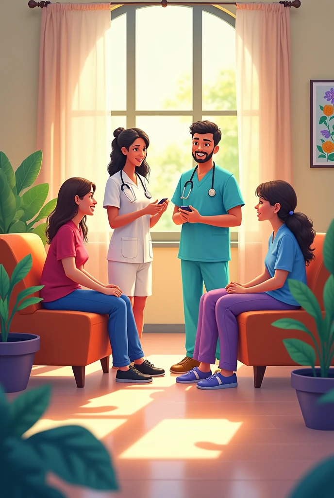 
Animated image showing nursing teams in community care units