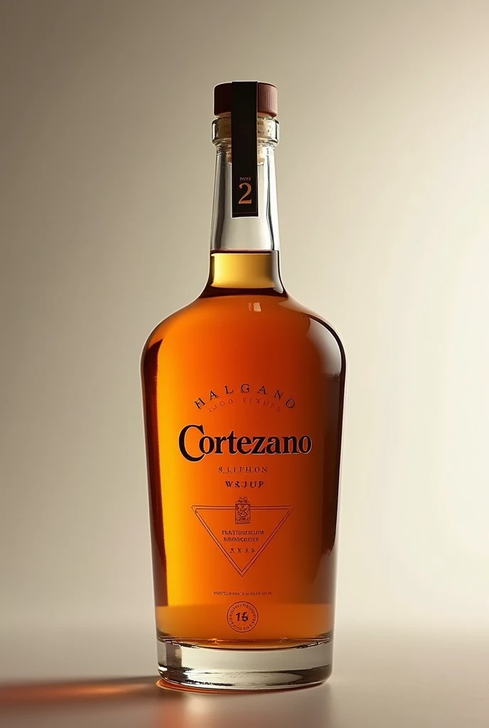 bottle of cortezano cut in half