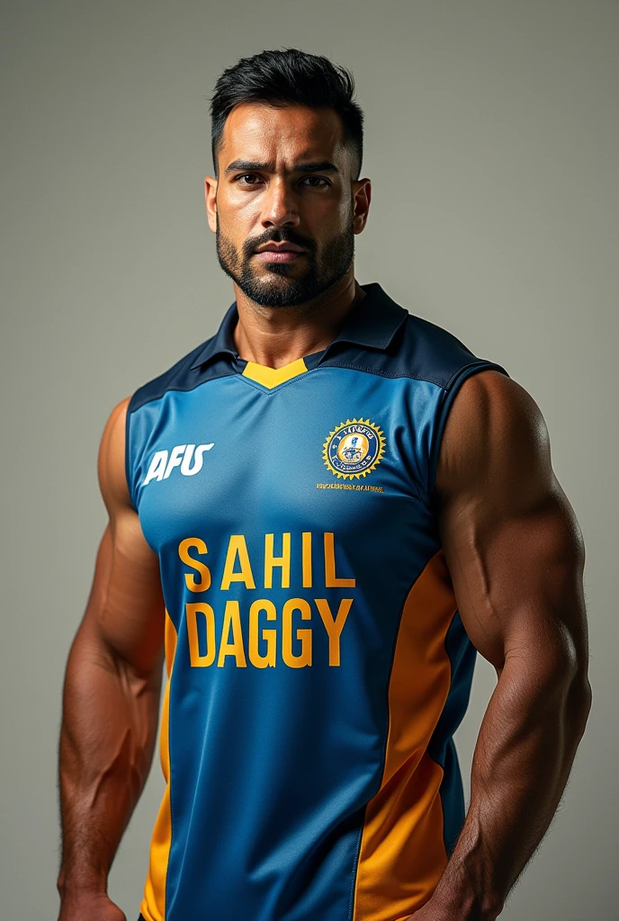 Jhonny sins wearing cricket shirt with name sahil daggy