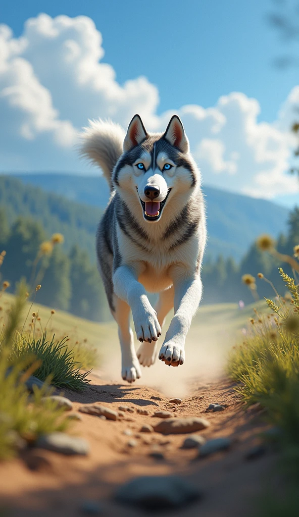 One day, Max the Siberian husky dog disappeared while running after an animal.