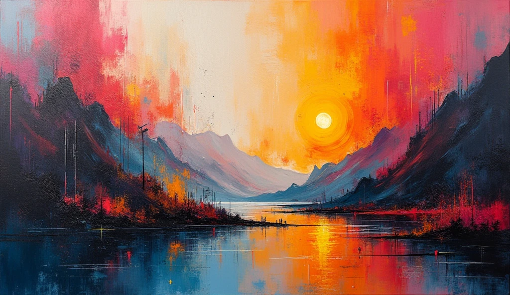 design a banner as an oil painting abstract art that should be artistic , extraordinary, 8k render , trending on art station