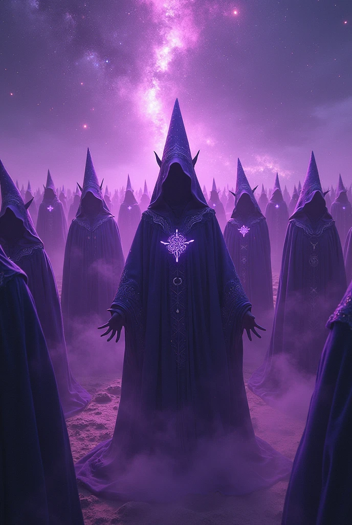 HIDDEN SIDE , NEON PURPLE , THOUSANDS OF WITCHES, CONSTELLATION IN WITCH CLOTHES
