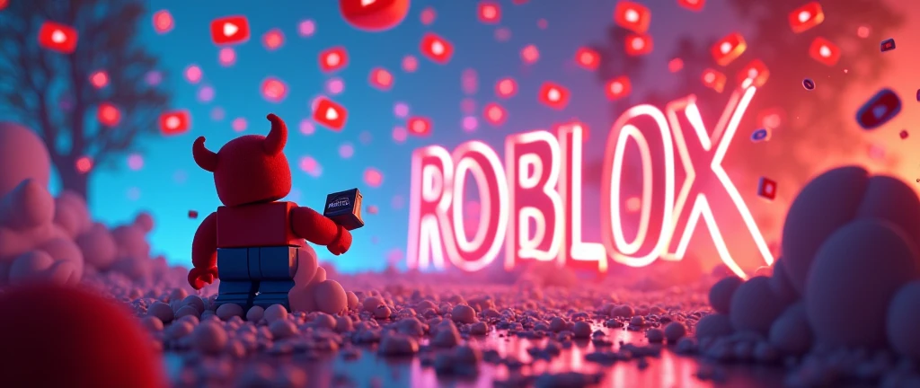 youtube subscribers celebration cover channel background, youtube logos droping, roblox theme