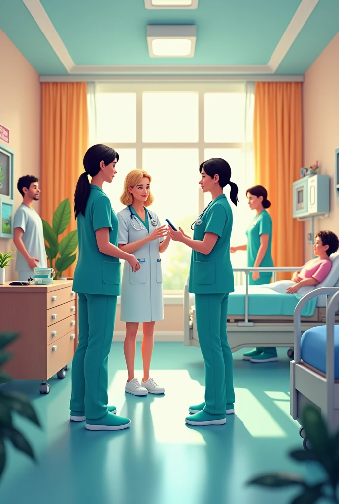 Animated image depicting the management of nursing teams in community care units