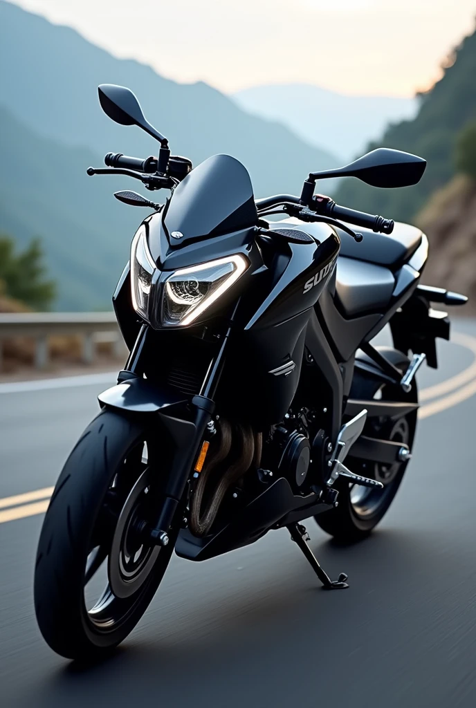 Suzuki gixxer 155cc black colour head light deaign like a eye
