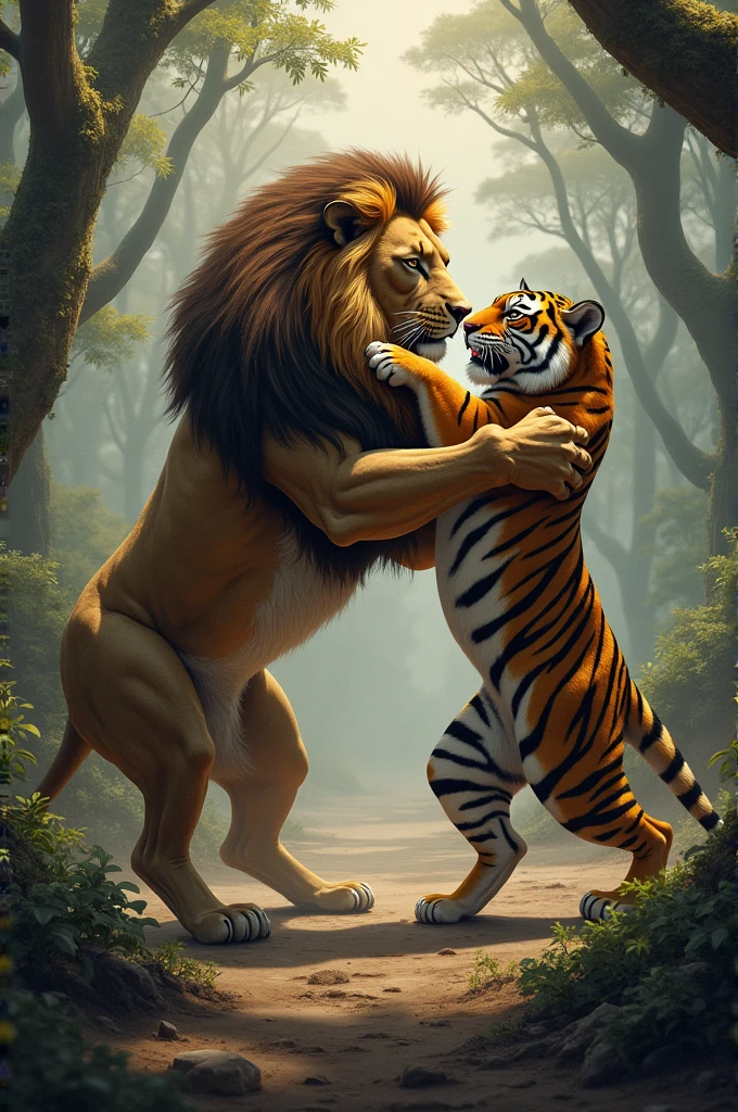 Lion and tiger