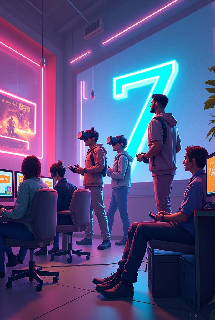 a 7th anniversary art for a game room company