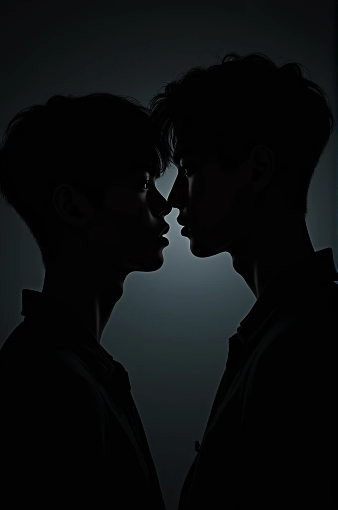eux tu faire deux hommes en train de se regarder mantiquement de vue de dos dans le noir ou on voit ste les silouhettes. Je veux qu'on voit que leurs ombre Je veut qu'on voit que leurs silhouette. Je veux pas d'on voit leurs visage. Une image ou que les visage ont vu pas le corp. Plus rapprocher leurs visgae. Deux ommes apparence coreen. Je veux que l'image ssemble à la couverture de l'album de taeyeon to x. n homme avec des lèvres plus pulpeuses et un visage. Un homme avec un air innocent, visage rond et livre pulpeuse et l’autre un homme d’affaire avec sa silhouette 