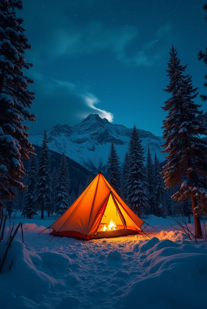 A CAMP ON A COLD NIGHT,people around,best qualityer,imagem 16:9,NORDIC ATMOSPHERE