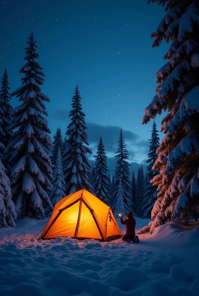 A CAMP ON A COLD NIGHT,people around,best qualityer,imagem 16:9,NORDIC ATMOSPHERE
