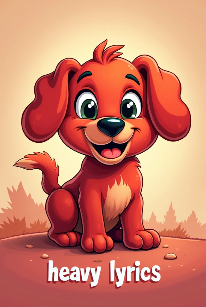I want an image for a Facebook profile picture, have a red dog, cartoon mode and at the bottom it says, "heavy lyrics"
