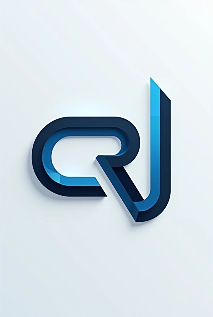 Create logo written CRJ in blue and black and white
