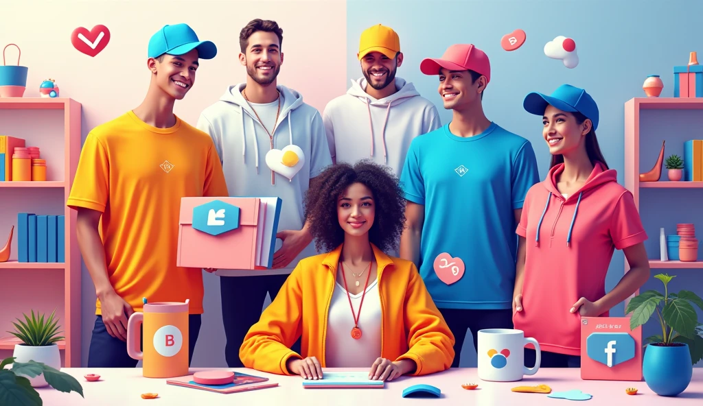 create social media cover picture of marketer "numhb-mrk" with social media icons vector and t-shirts vector and mugs vector and hats vector and hoodies vector online
