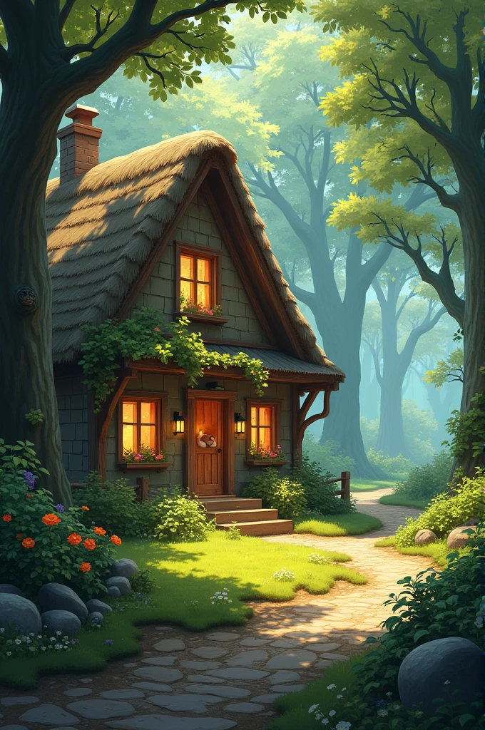 A wise old lab lived in a cozy cottage at the edge of a forest.