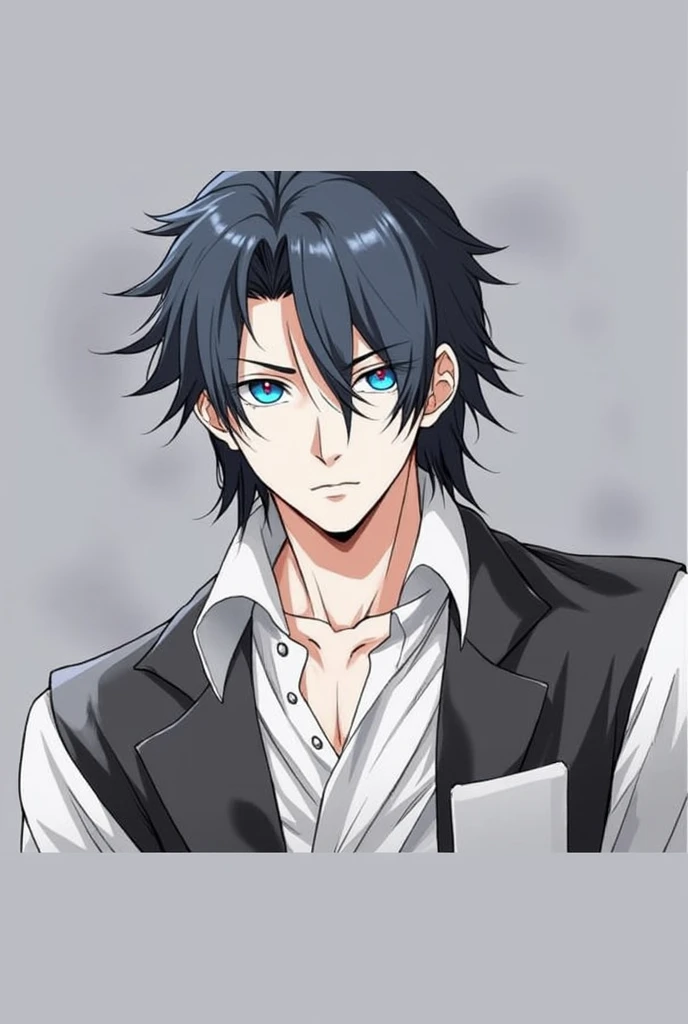 naughty man, blackquality hair, Eyes red