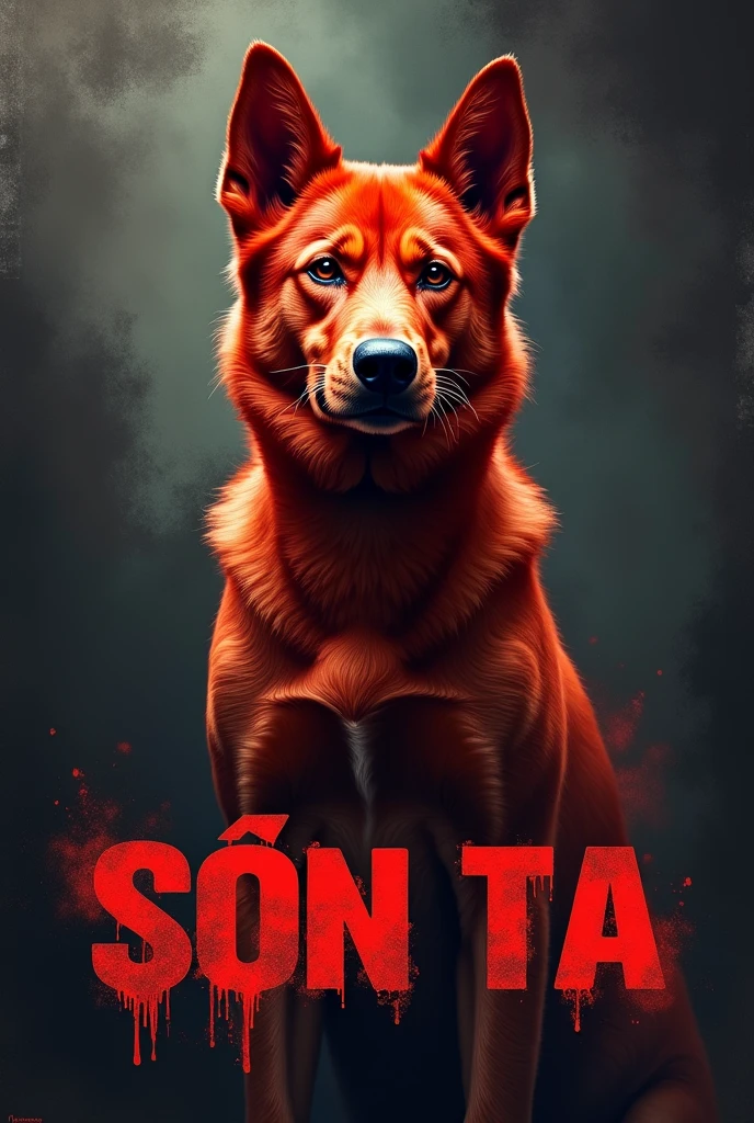 I want an image for a Facebook profile picture, have a red dog, and at the bottom it says, "heavy lyrics" in Spanish, and it looks bad
