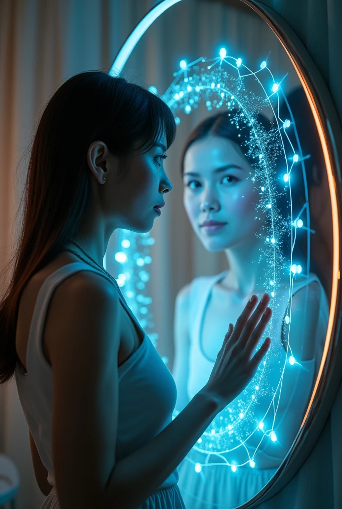 Mirror with digital identity 