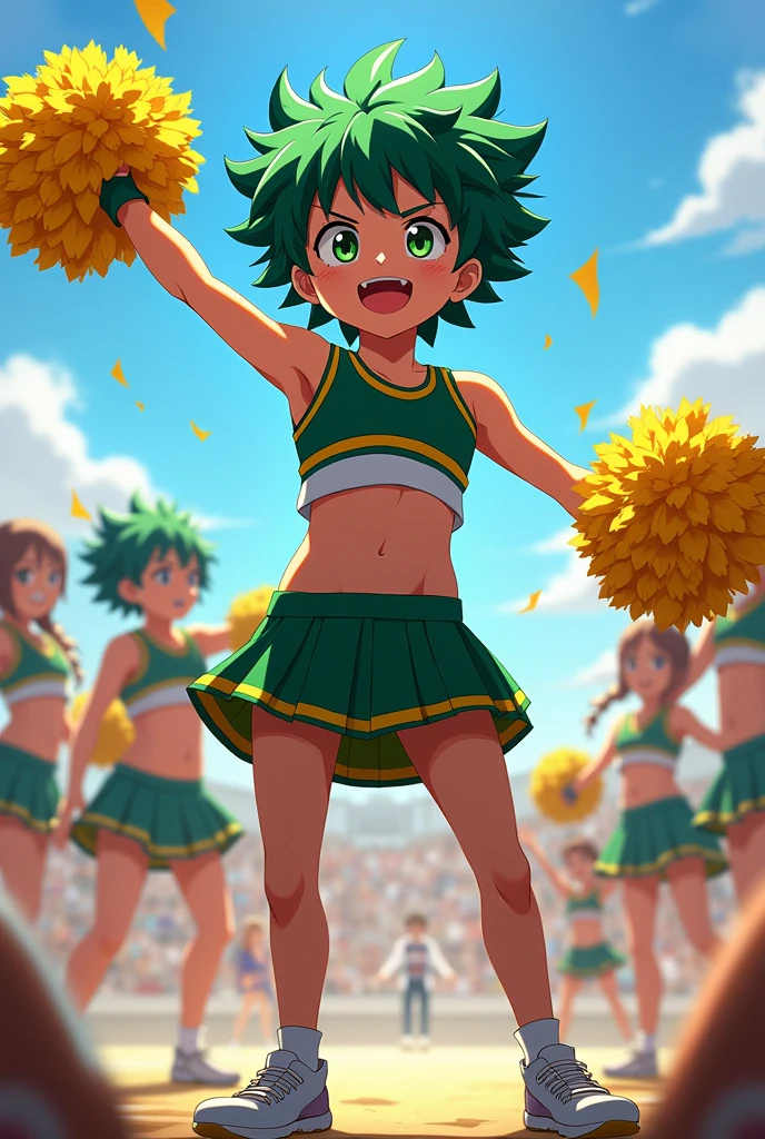 Izuku as a cheerleader