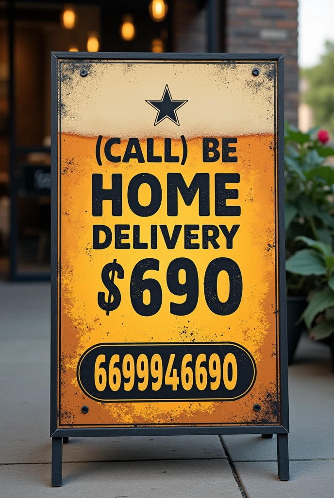 Make me a home delivery sign for a brewery and the number would be 6699946690