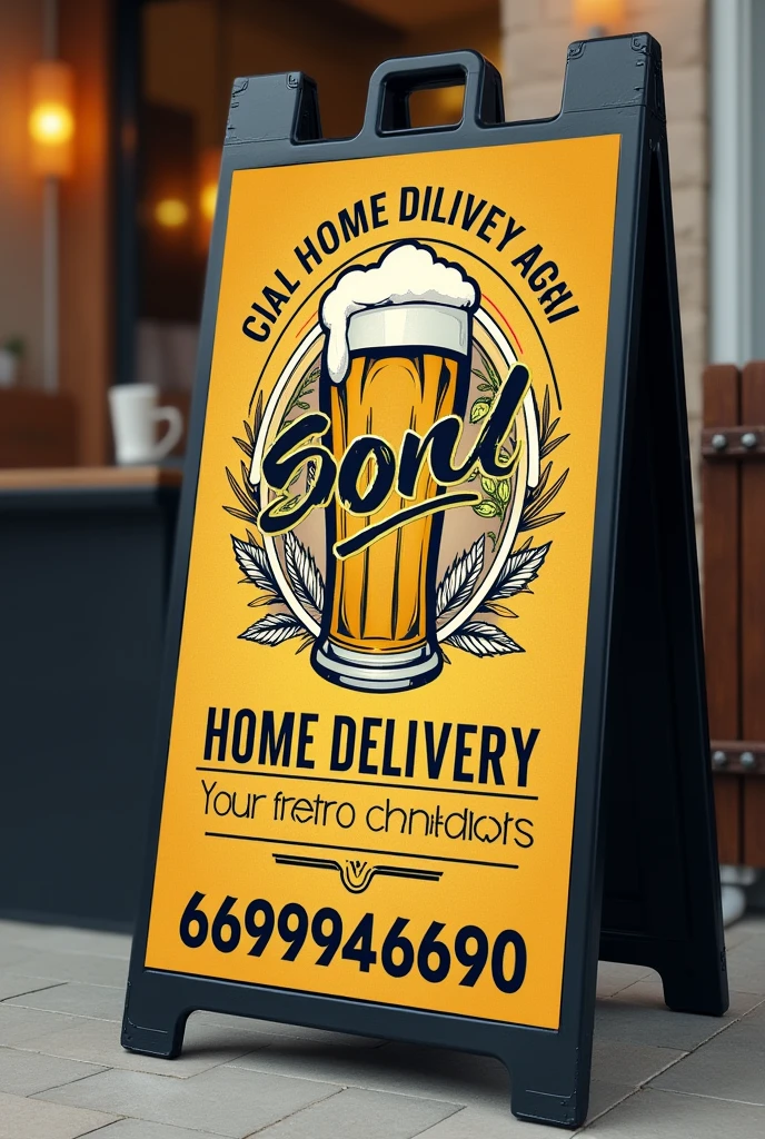 Make me a home delivery sign for a brewery and the number would be 6699946690