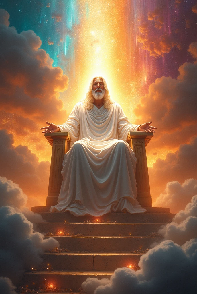What would God be like in the Bible according to what is written?. Apocalipse 4:2-3, Ezekiel 1:27 and in Isaiah 6 and join the appearance described in the spirit of prophecy of Ellen White already Glorified, post earth. With white clothes etc.... sitting on the throne with rainbow colored lights