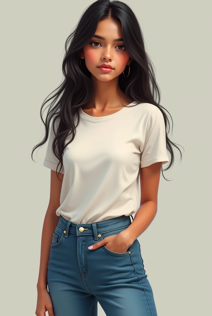 Indian girl with western dress age 18.
 Same as it above with t-shirt and jins