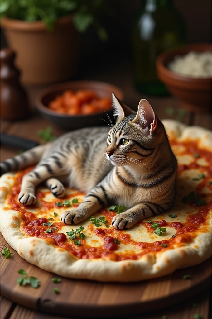 A cat on Lahmacun