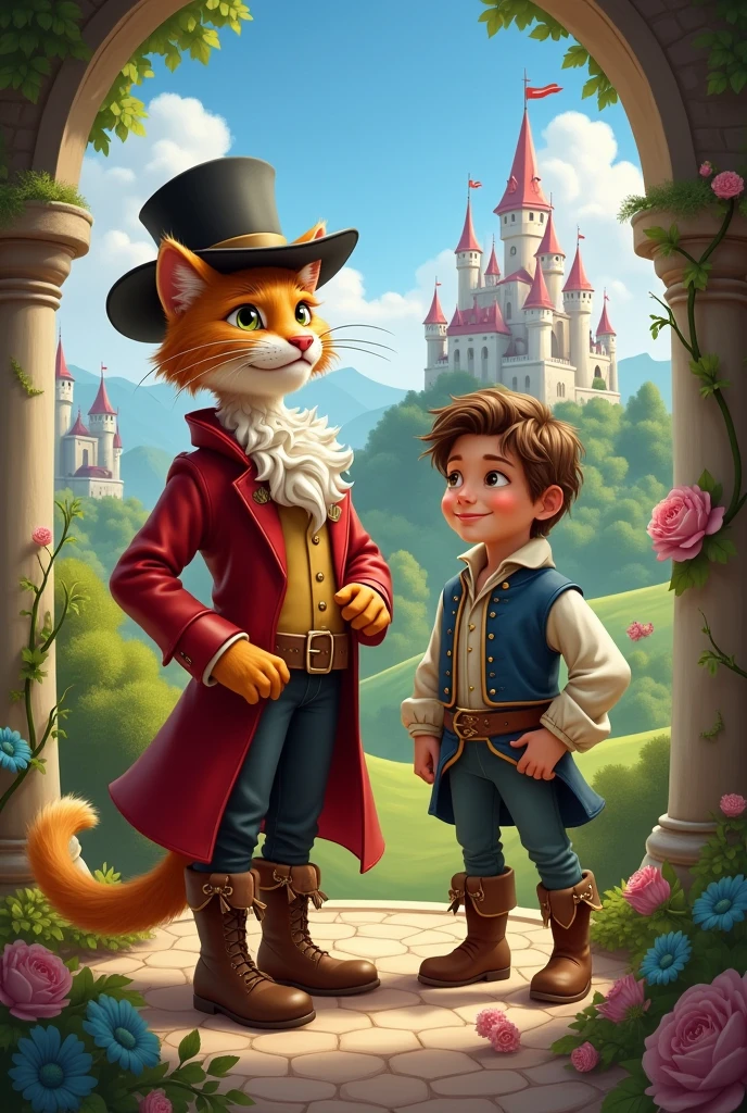 Generate me an image of the plot of the story Puss in Boots