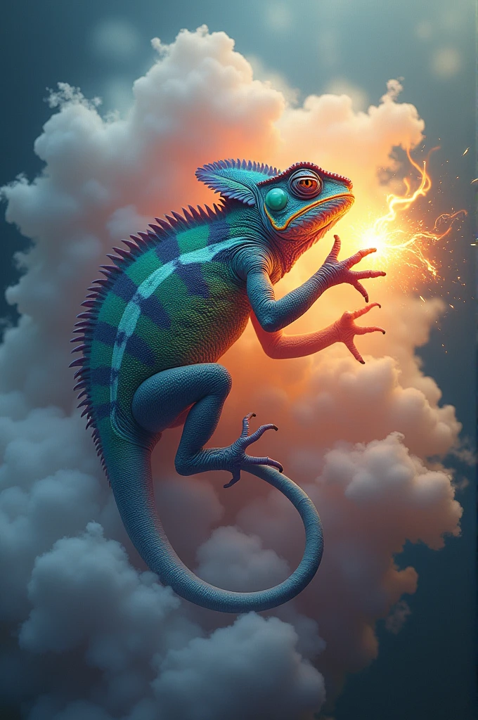 Chameleon igniting a cloud