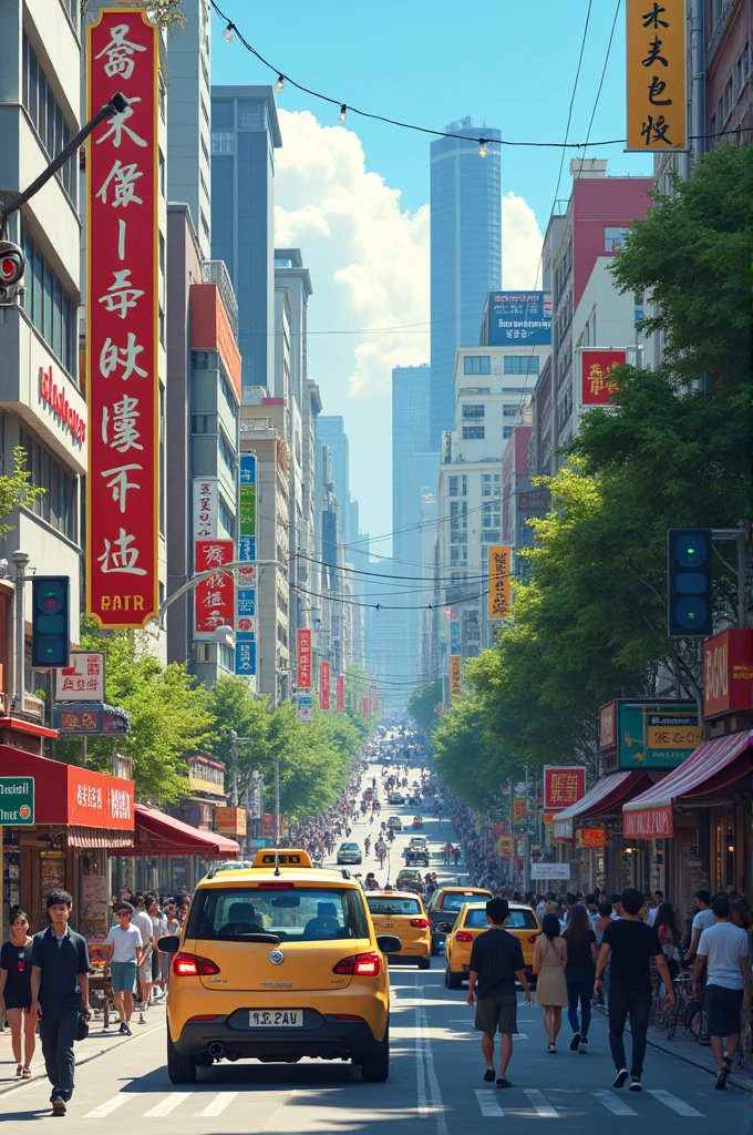A video of a busy street 