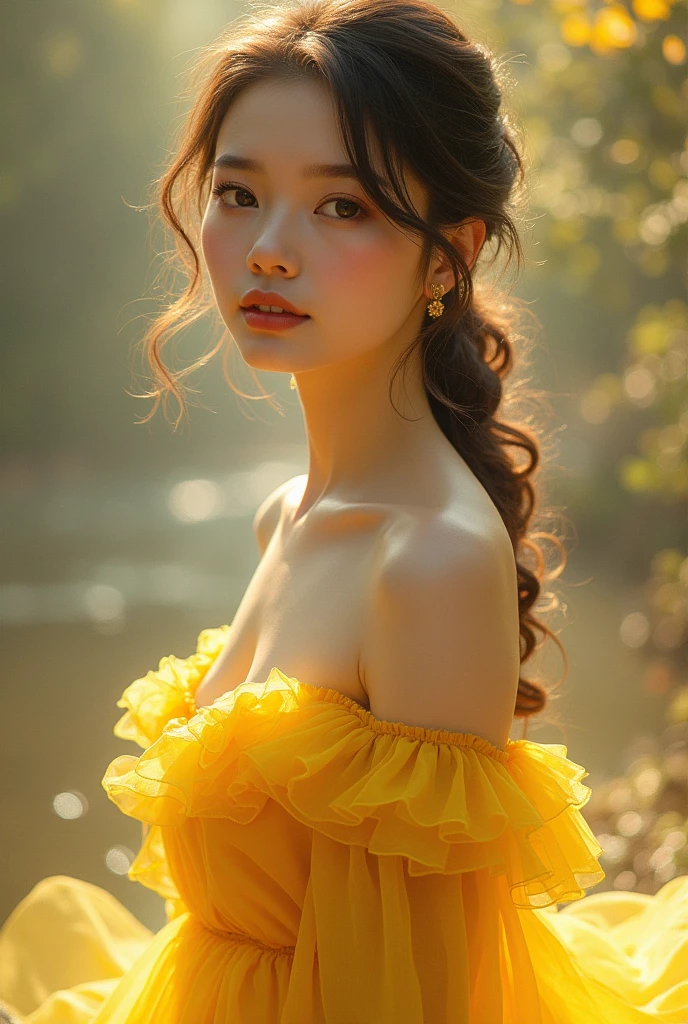 woman in yellow dress