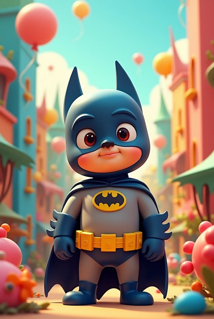 Batman in Avatar, cartoon for toddlers, city background