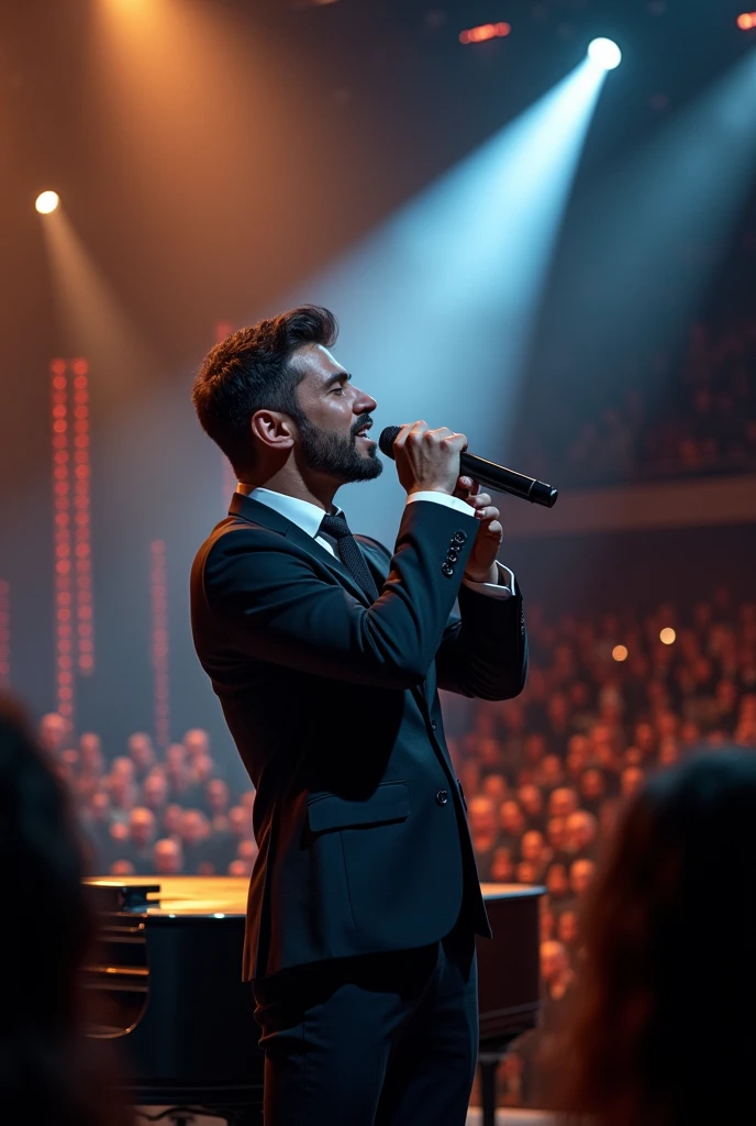 Man singing in a concert