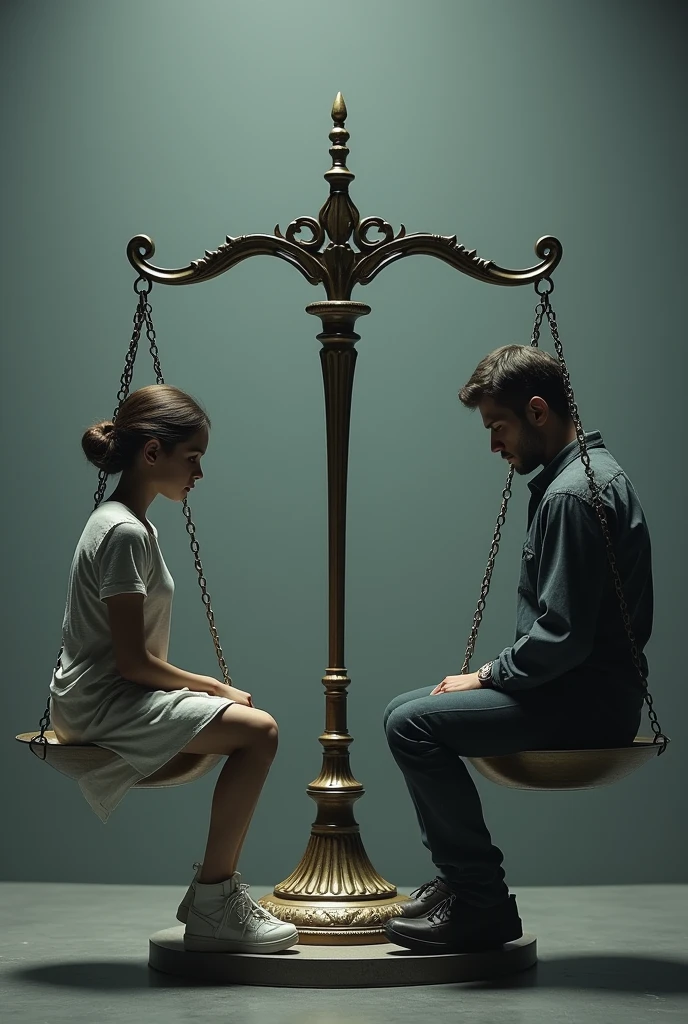 justice for raped girls, in justice scale, the girl and the rapist both sit on the scale