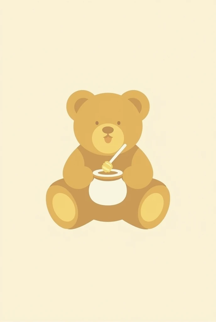 create a logo for a school that has the name of “pingo de mel” is an elementary school, I would like something simple, minimalistic, maybe more , with the silhouette of a teddy bear and a pot of honey