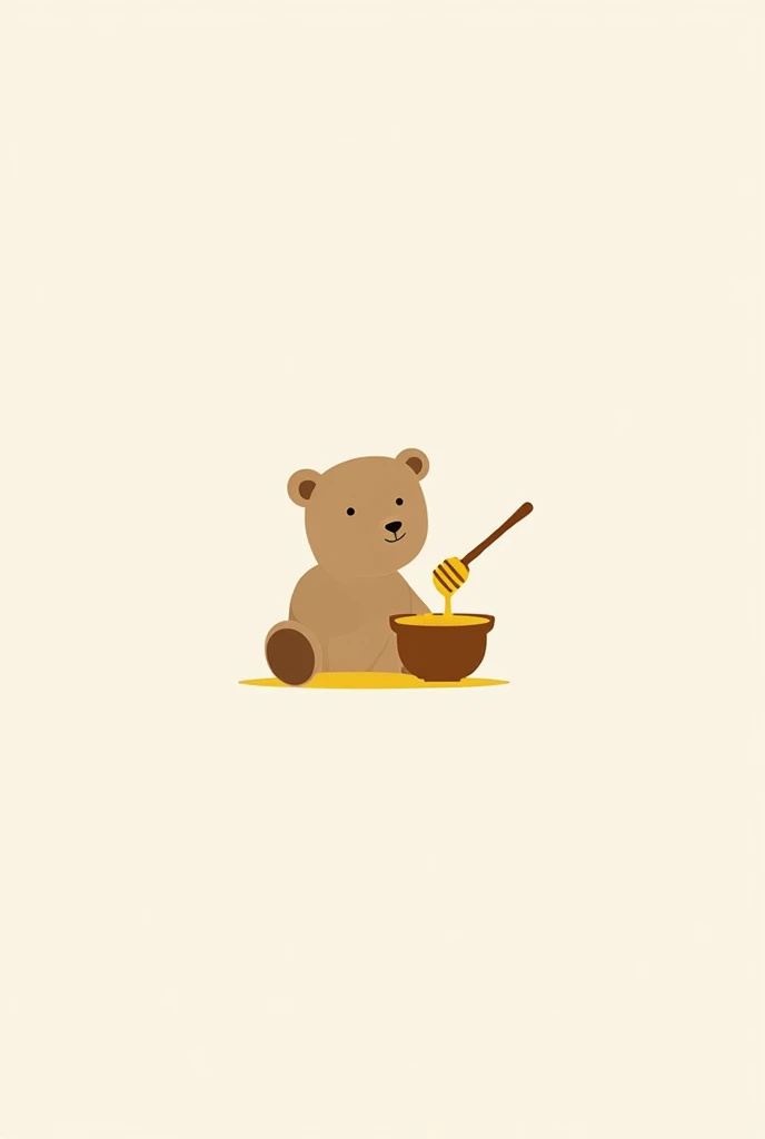 create a logo for a school that has the name of “pingo de mel” is an elementary school, I would like something simple, minimalistic, maybe more , with the silhouette of a teddy bear and a pot of honey 