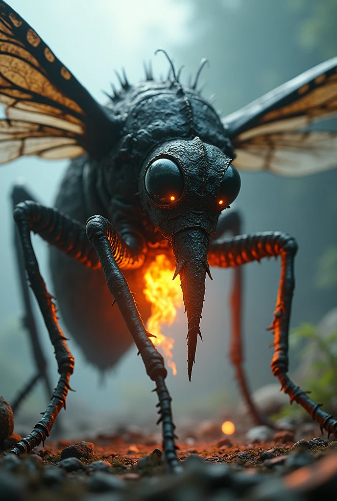 Make a very strong mutant mosquito with armor and a burning bottom