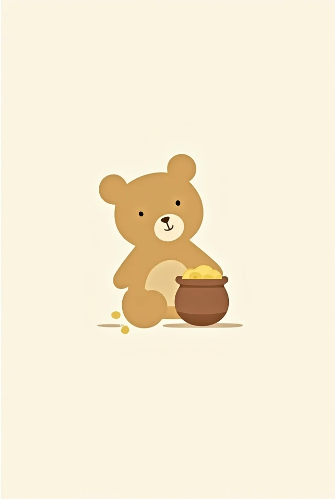 create a logo for a school that has the name of “pingo de mel” is an elementary school, I would like something simple, minimalistic, maybe more , with the silhouette of a teddy bear and a pot of honey