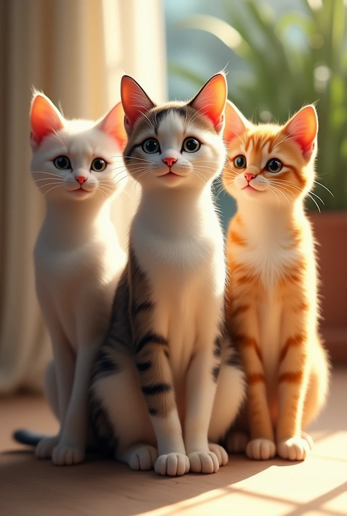 Show me three a cat