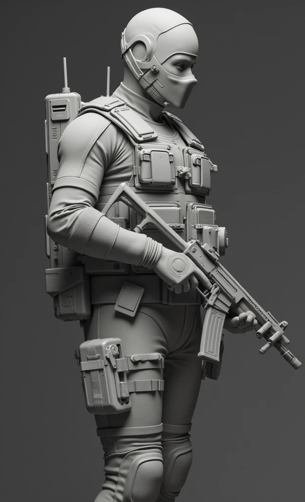 man in a black and white photo with a gun, wearing tactical gear, dressed in tactical armor, heavily armed, french special ops, wearing techwear and armor, combat gear, future combat gear, modern military gear, tactical gear, ready for combat, shoulder mounted gun, profile shot, military gear, black tactical gear
Preparing