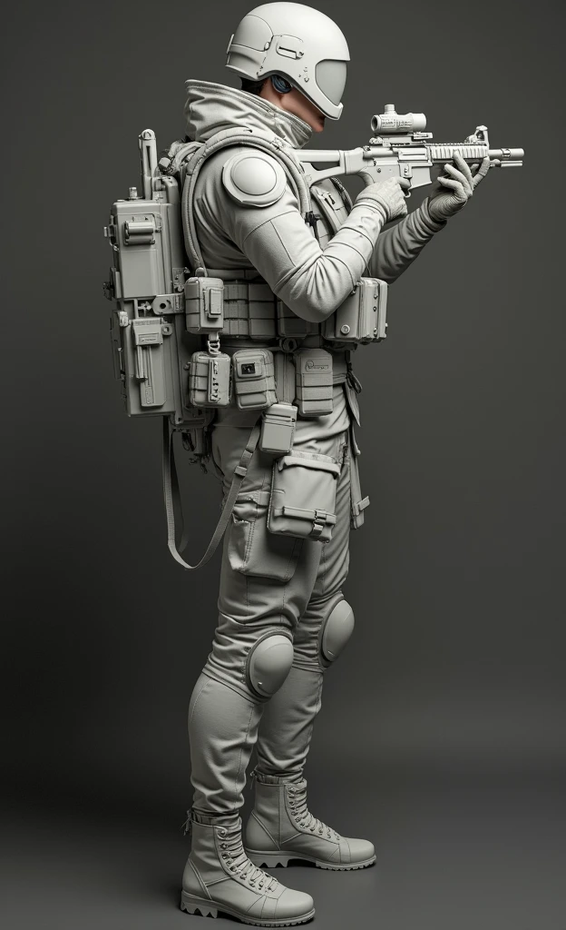 man in a black and white photo with a gun, wearing tactical gear, dressed in tactical armor, heavily armed, french special ops, wearing techwear and armor, combat gear, future combat gear, modern military gear, tactical gear, ready for combat, shoulder mounted gun, profile shot, military gear, black tactical gear
Preparing 
