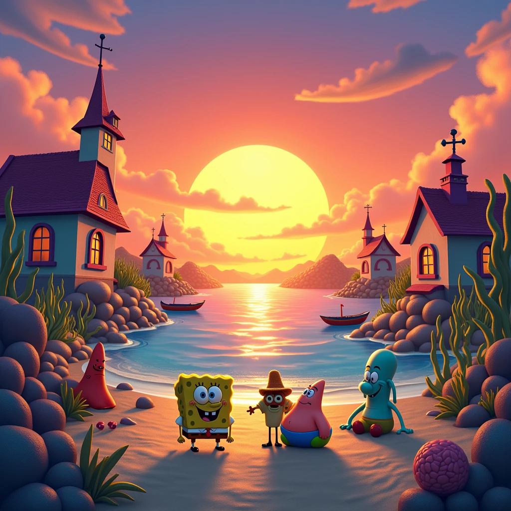 Bikini bottom sunset 