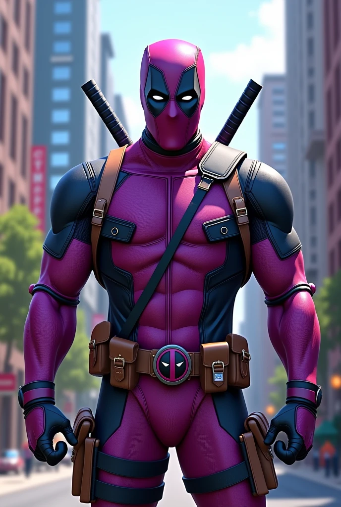 Deadpool purple suit with school backpack