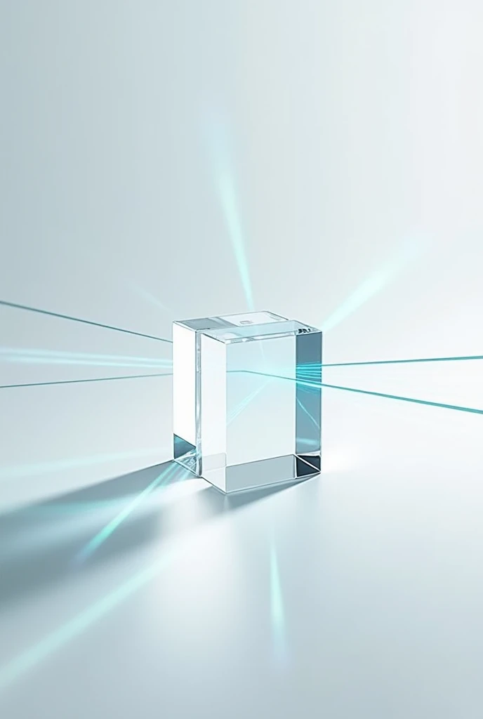 Illustrates a block of transparent material that changes the direction of light rays passing through it., highlighting the effect of refractive index.