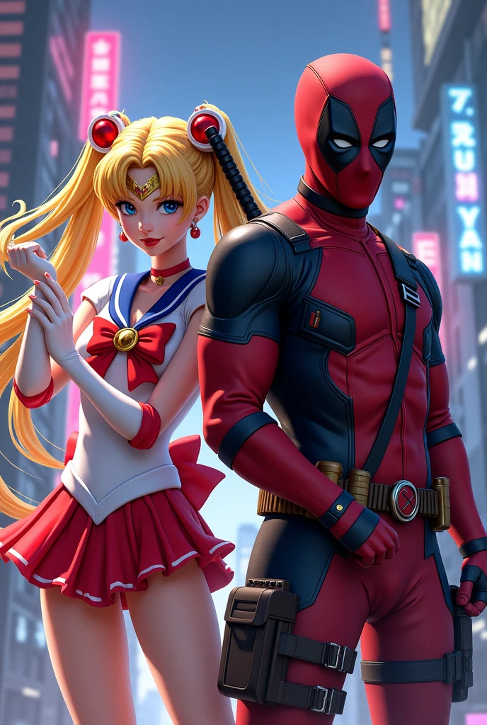 Sairlor moon y deadpool 
