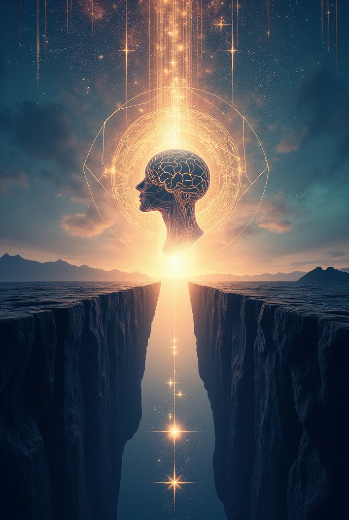 clearing! Using a mind as a central symbol can be a powerful way to convey concepts of spirituality., salvation and inner journey. Here&#39;s a plan for creating a YouTube cover with a mind as the central symbol: ### 1. **Central symbol: Spiritual Mind** **visual:** A stylized mind representing the spiritual aspect and higher consciousness. You can opt for a brain design or a head silhouette with details that suggest light., consciousness and expansion. **styled:** Modernize your design with soft lines and abstract shapes. Use colors like gold, silver and shades of blue or purple to create a visually appealing and spiritual effect. **detaileds:** Incorporate symbolic elements into the mind, as geometric patterns, stele, or waves of light that represent enlightenment and spiritual growth. ### 2. **Inspirational Background: sky and earth** **visual:** Divide the bottom into two halves, with the top half representing a clear, bright sky and the bottom half a darker or twilight landscape. This creates a visual contrast that highlights the central symbol.. **integration:** The mind may be positioned so that it appears to emerge or be in the center between these two halves., symbolizing the connection between heaven and earth, good and evil. ### 3. **Spiritual Elements: Lumiere e Aura** **Lumiere:** Add beams of light emitting from the mind, Creating a lighting effect. These beams can radiate outward or spread outward., symbolizing the expansion of consciousness and spiritual quest. **Aura:** A soft aura around the mind can reinforce the feeling of spiritual energy and enlightenment.. The aura can have a color gradient that blends the tones of the background. ### 4. **Text and Messages** **Title:** Place the channel title clearly and centered on the cover. Choose a stylish, modern font that complements your mind design. **Slogan or Description:** Add a celestial transformation slogan

